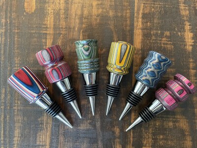 Colored Wood Bottle Stopper - image1